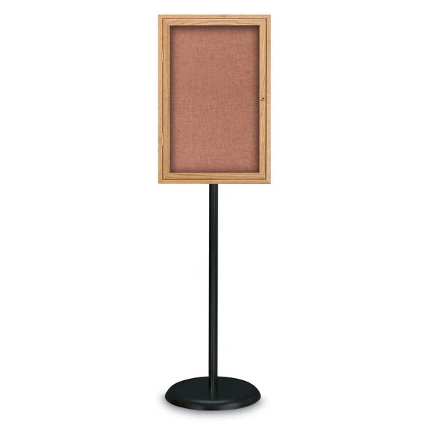 Corkboard, Double Door, Radius Frame, 60x36", Satin/Medium Gray